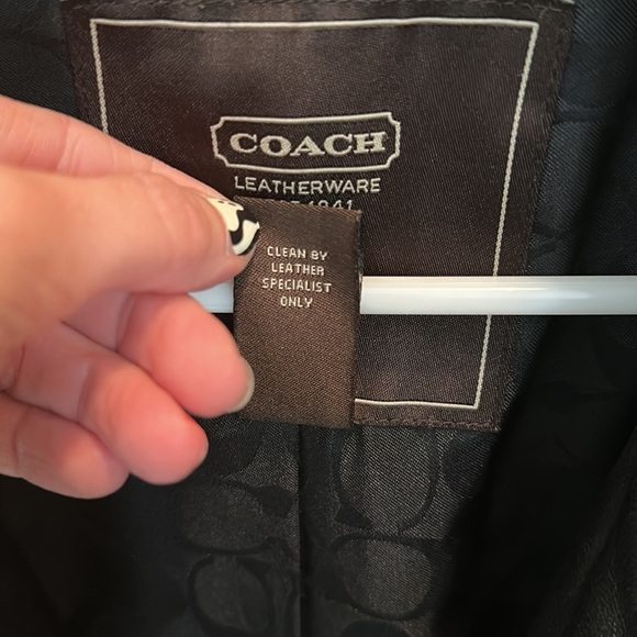 Like New Womens Coach Soft Leather Button Up Jacket - Picture 5 of 9